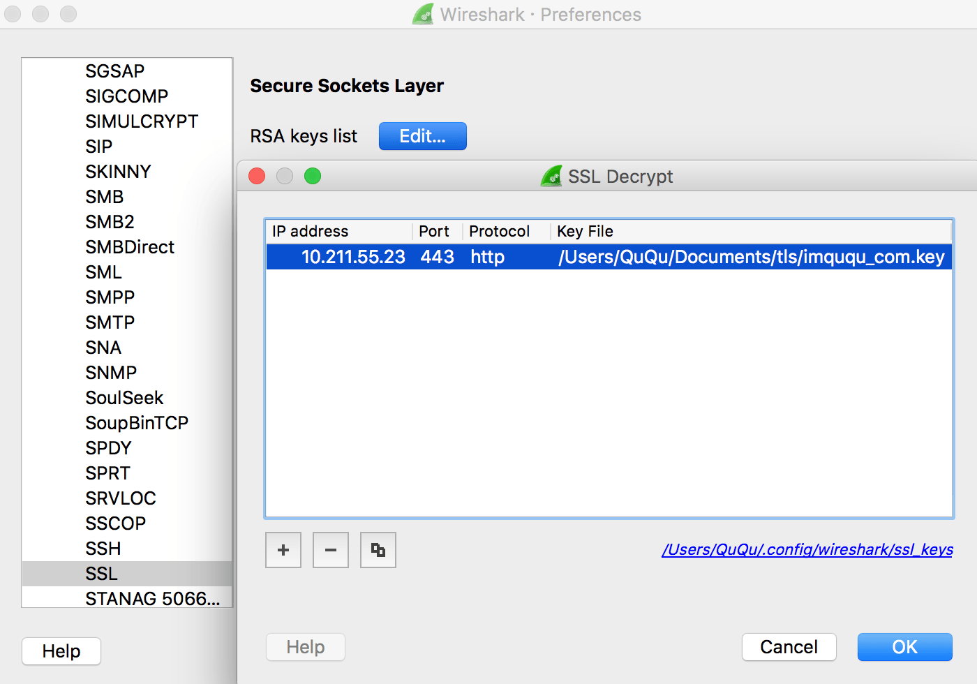 wireshark ssl config